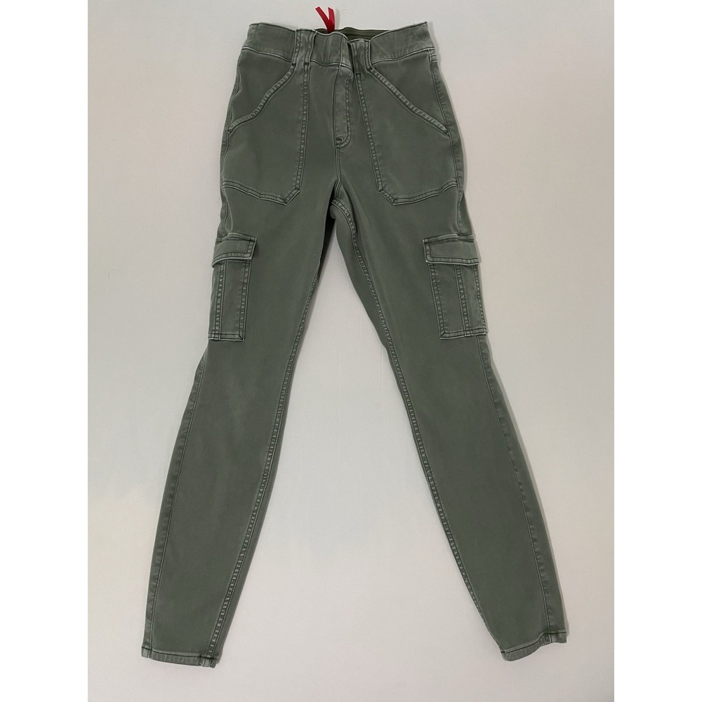 SPANX Pants‎ M Stretch Twill Ankle Cargo Sage Green 29" Inseam Great Cond Size M